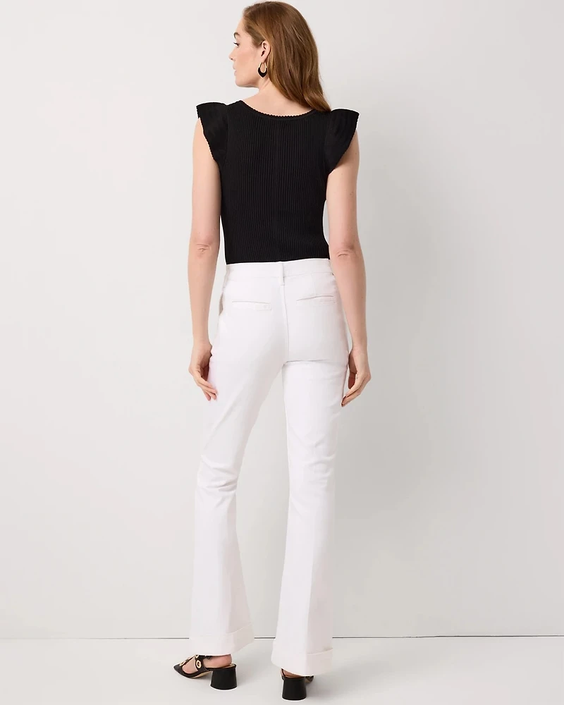 Cuffed High Rise Flare Jean