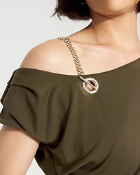 One-Shoulder Draped Jumpsuit