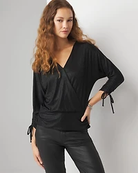 Metallic Surplice Top