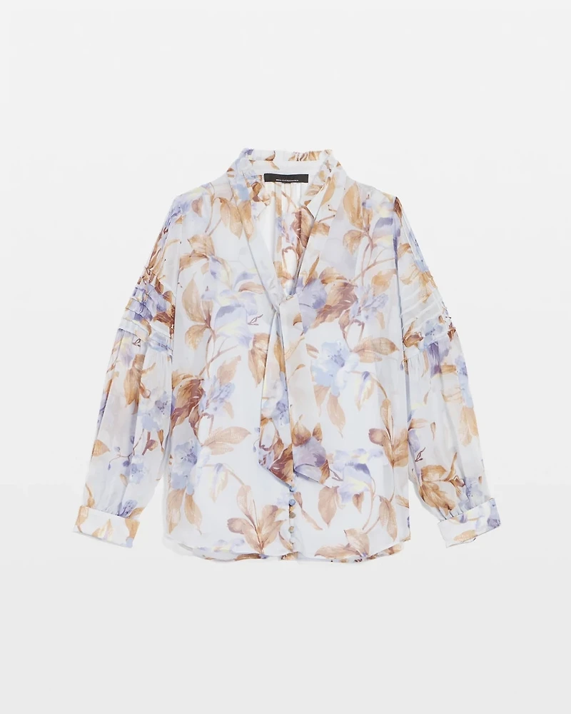 Tie Neck Chiffon Blouse