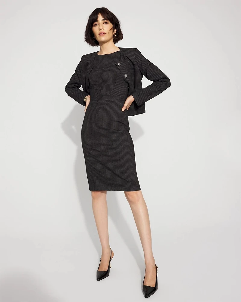 Pinstripe Sheath Dress
