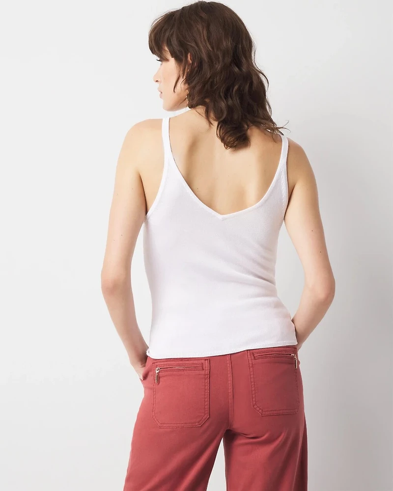 Ruched Hardware Sweater Tank