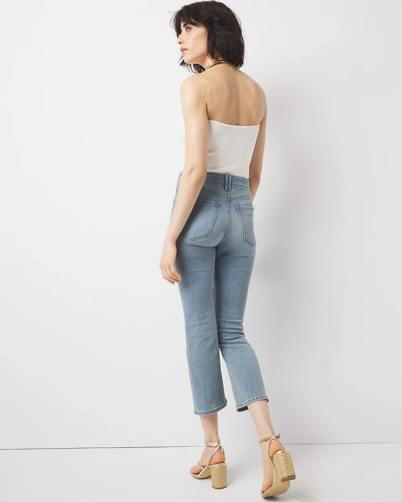High-Rise Double Pocket Kick Flare Jean