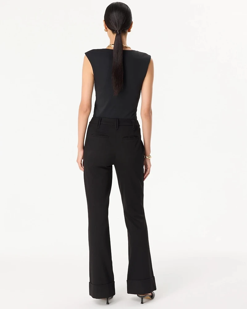 Button Detail High-Rise Piper Flare Pant