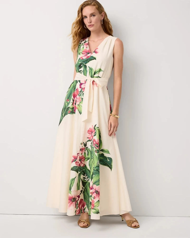 Crepe Sleeveless Maxi Dress