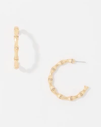 Textured Bamboo Hoop Earrings