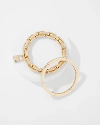 Padlock + Pavé 2-Pack Stretch Bracelets