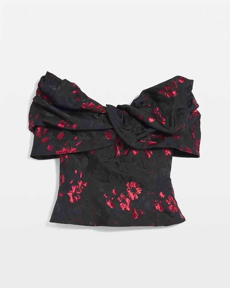 Floral Jacquard Bustier