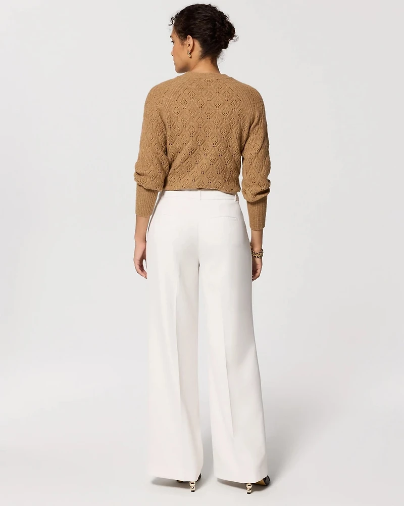 Crepe Pleated Wide Leg Pant