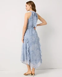 Ruffle Halter Midi Dress