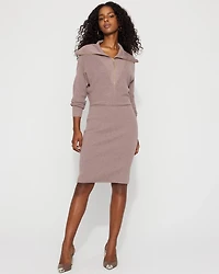 Half-Zip Sweater Mini Dress