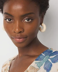 Natural Raffia Hoop Earrings