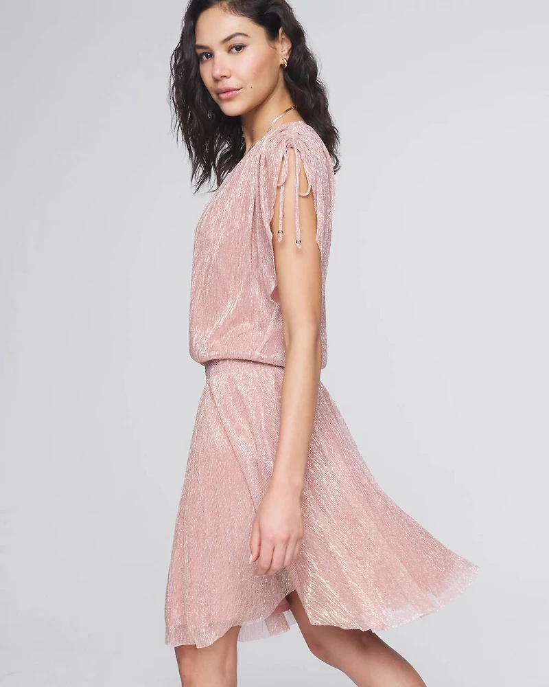 Cap Sleeve Shimmer Kimono Mini Dress