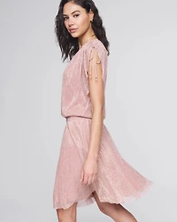 Cap Sleeve Shimmer Kimono Mini Dress