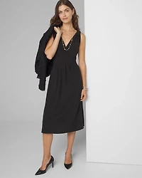 Sleeveless V-Neck Midi Dress