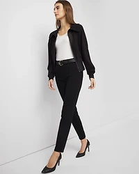 Rib Trim Zip-Up Jacket