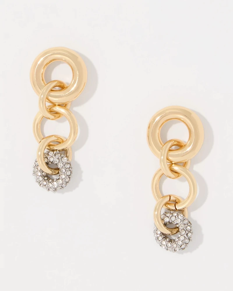 Pavé Rings Linear Earrings
