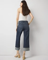 High-Rise Cuffed Wide Leg Cropped Jean