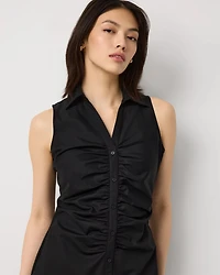 Petite Ruched Shirt Dress