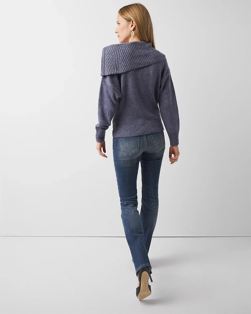 Zip Neck Dolman Sleeve Sweater