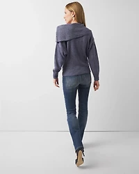 Zip Neck Dolman Sleeve Sweater