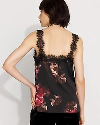 Lace Trimmed Satin Camisole