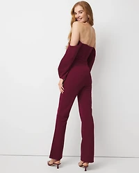 Off-The-Shoulder Drape Sleeve Jumpsuit