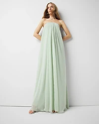 Petite Strapless Drape Gown