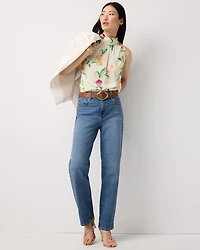 Bow Back Satin Halter Blouse