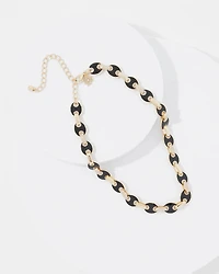 Black Mariner Links & Pavé Necklace
