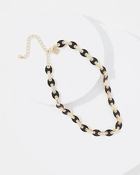 Black Mariner Links & Pavé Necklace