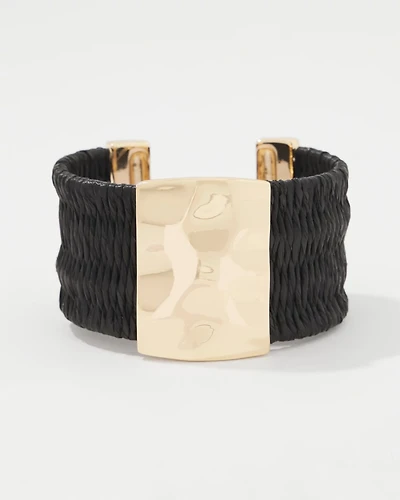 Black Raffia + Gold Cuff