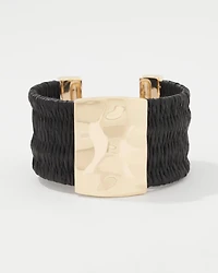 Black Raffia + Gold Cuff