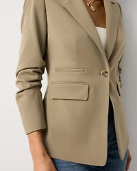 Ruched Sleeve Blazer