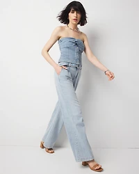 Petite High-Rise Pleated Trouser Jean
