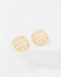 Quilted Pavé Stud Earrings