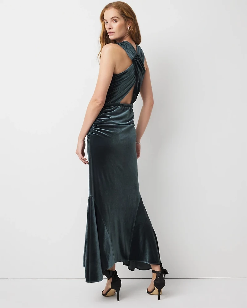 Peekaboo Back Velvet Dress
