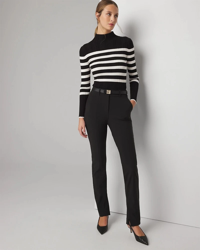 Slim Scuba Pants with Ankle Slits