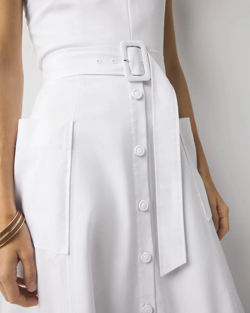 Halter Trench Midi Dress
