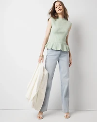 Mock Neck Peplum Sweater