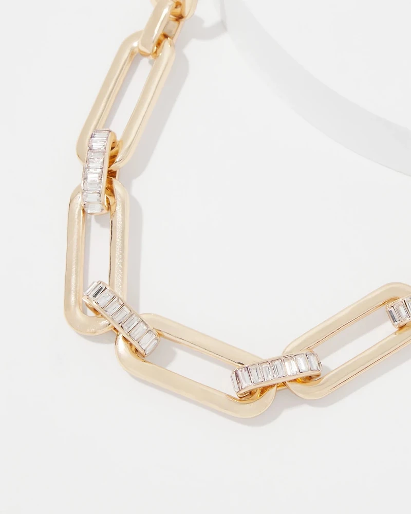 Elongated Links Single Strand Necklace