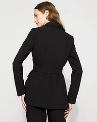 Belted One-Button Blazer