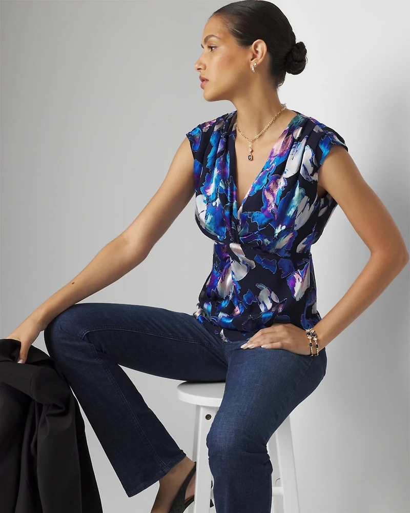 Silk Blend Burnout Shell