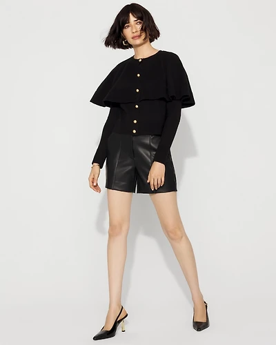 Button-Front Cape Cardigan