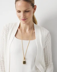 Jade Padlock Charm Necklace