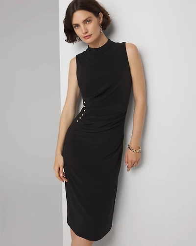 Sleeveless High Neck Midi Dress