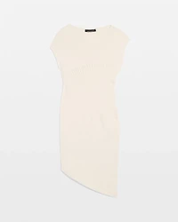 Asymmetric Ribbed Sweater Dress