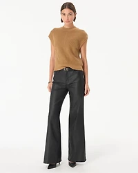 Coated Denim High Rise Wide Leg Jean