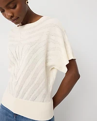 Zebra Jacquard Pullover Sweater