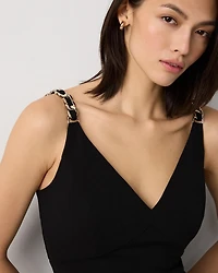 Chain Detail Crepe Dress